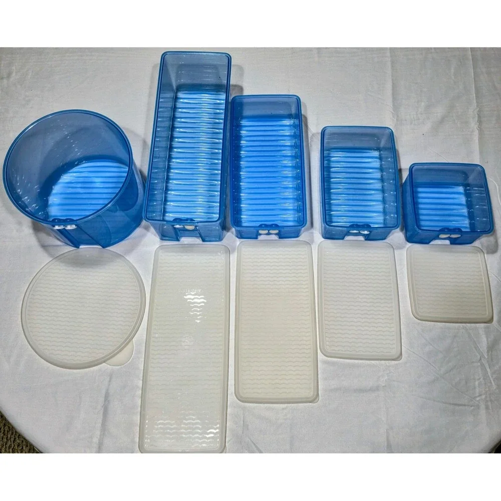5 Pcs Tupperware Fridge Smart Vented Refrigerator Storage Containers with lids